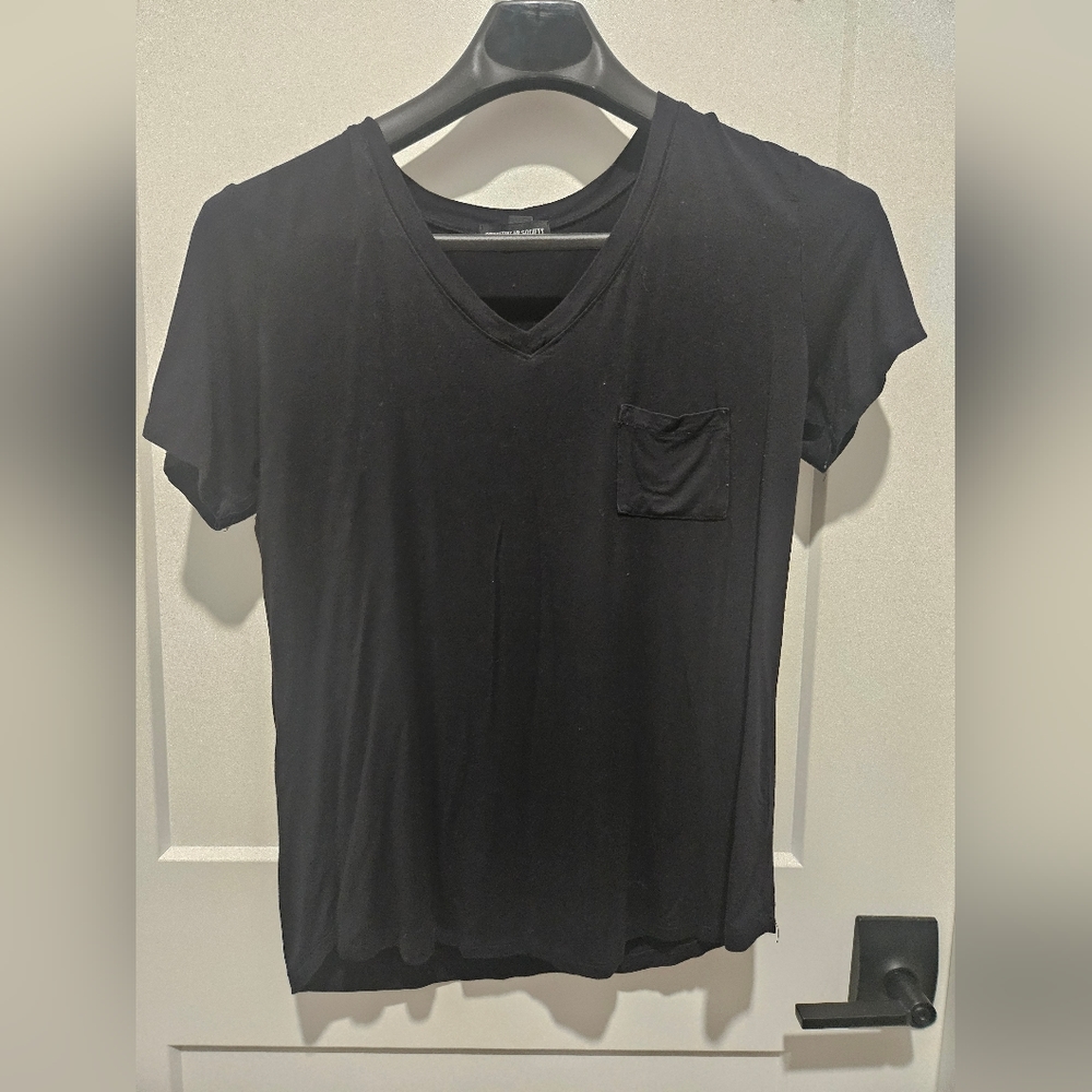 Loose black v neck shirt